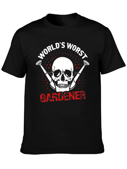 Worlds Worst Gardener Skull T-Shirt
