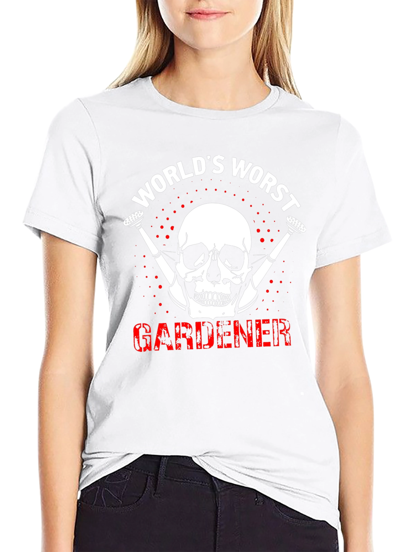 Worlds Worst Gardener Skull T-Shirt