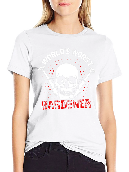 Worlds Worst Gardener Skull T-Shirt
