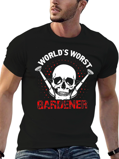 Worlds Worst Gardener Skull T-Shirt