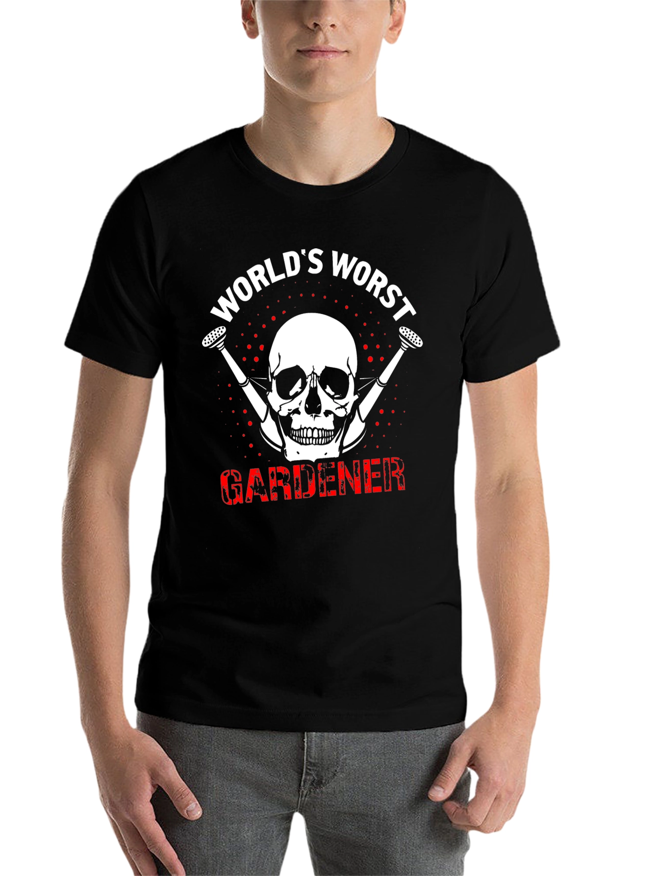 Worlds Worst Gardener Skull T-Shirt
