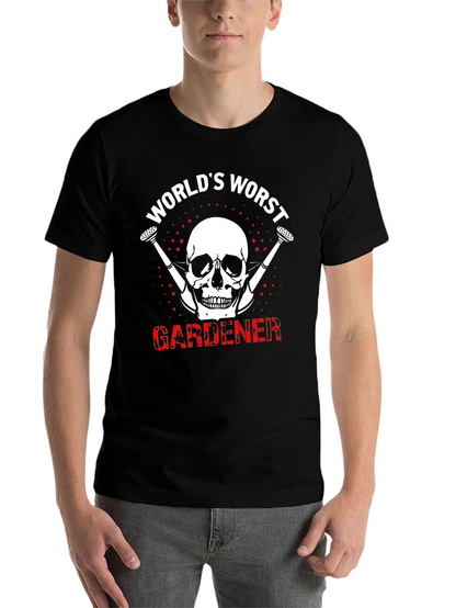 Worlds Worst Gardener Skull T-Shirt