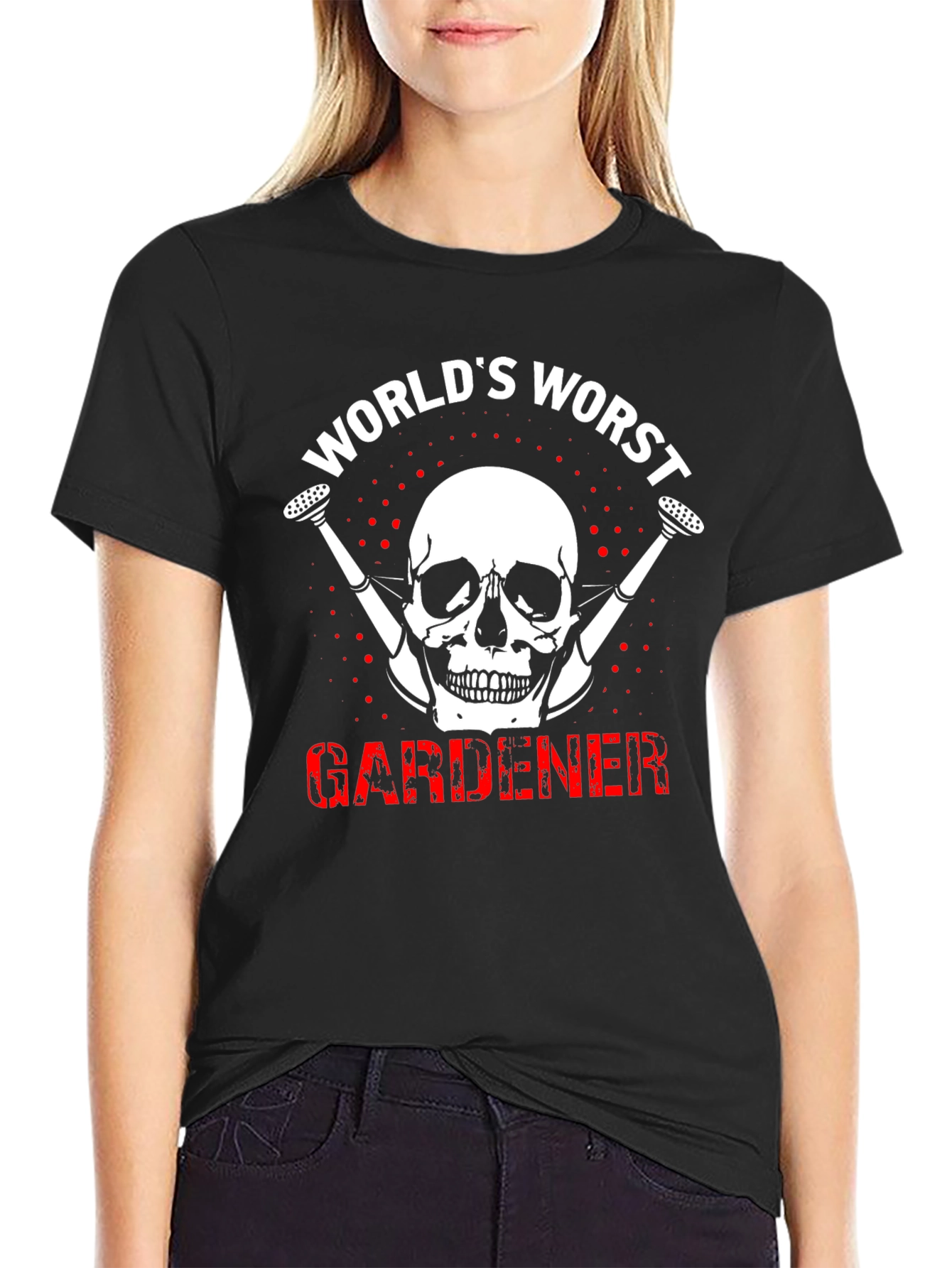 Worlds Worst Gardener Skull T-Shirt