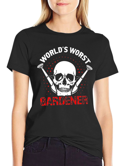 Worlds Worst Gardener Skull T-Shirt
