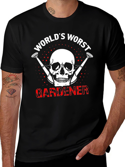 Worlds Worst Gardener Skull T-Shirt