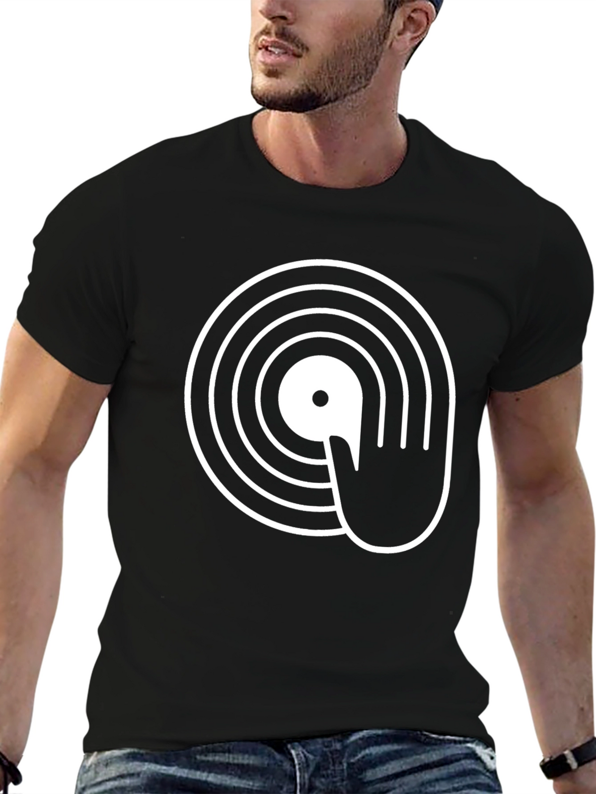 DJ Turntable Graphic T-Shirt - Black