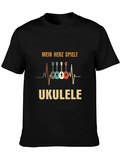 Mein Herz Spielt Ukulele Black T-Shirt