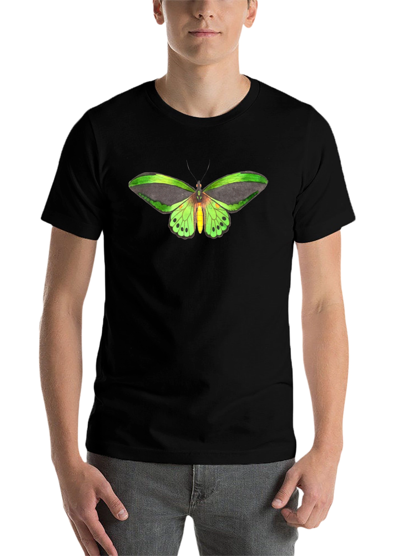 Butterfly Graphic Tee - Black Cotton T-Shirt