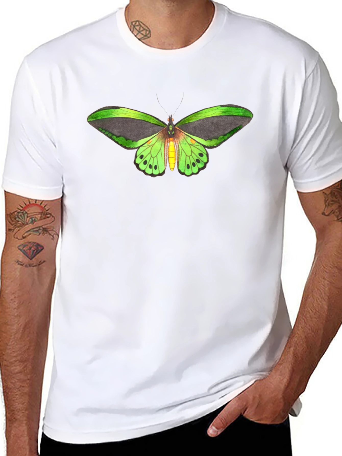 Butterfly Graphic Tee - Black Cotton T-Shirt