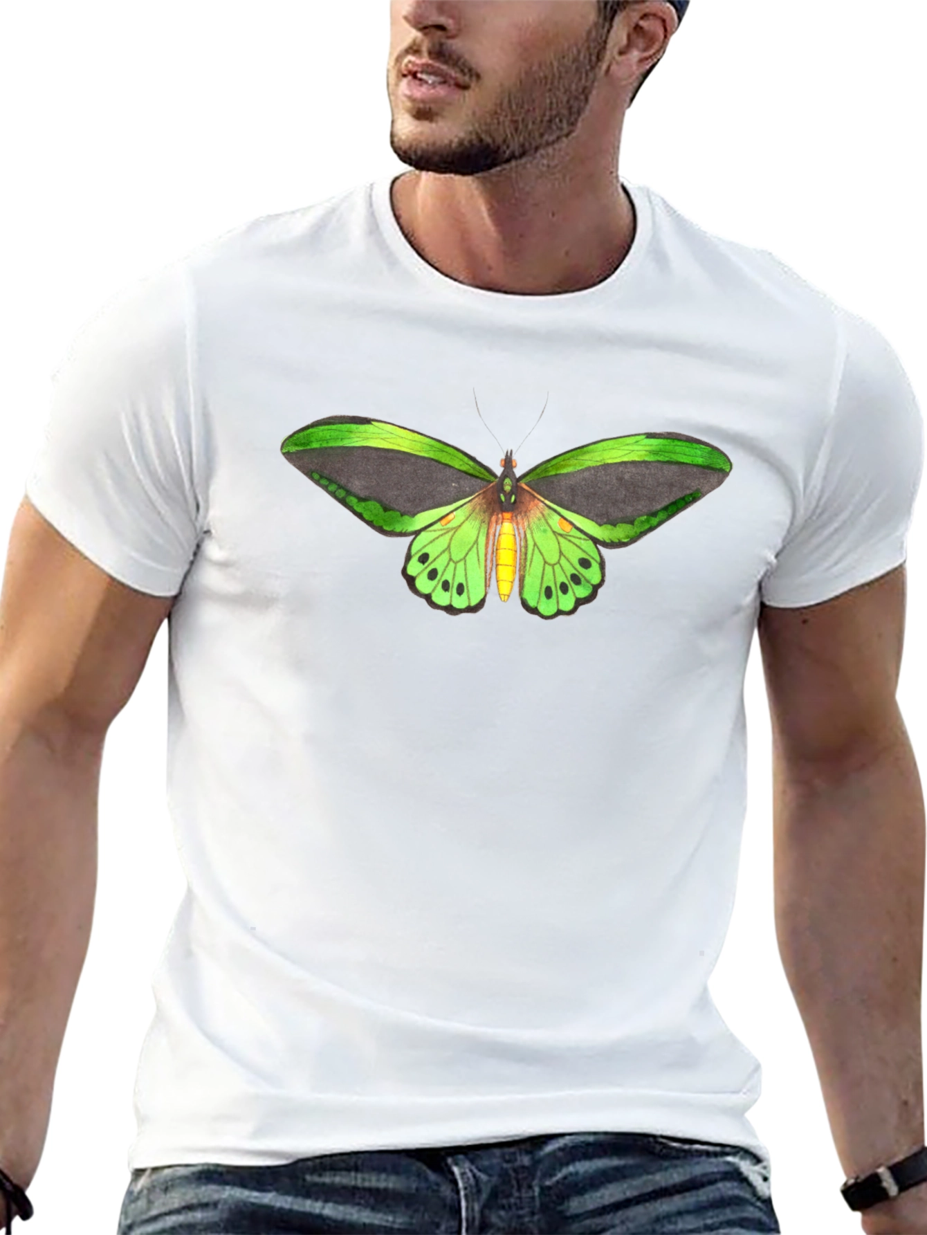 Butterfly Graphic Tee - Black Cotton T-Shirt