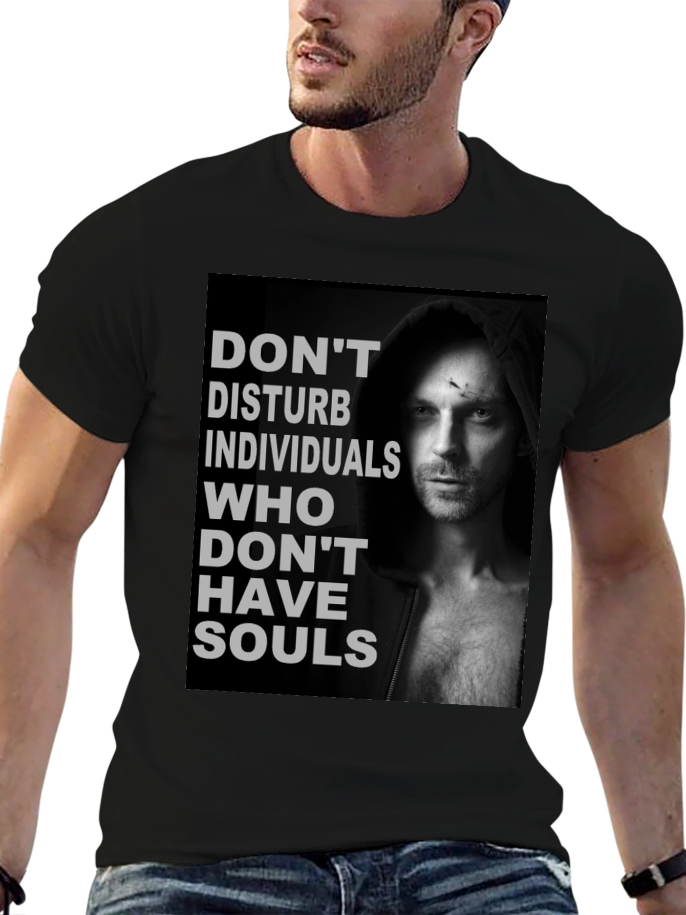 Dont Disturb Souls Graphic Tee - Black Cotton T-Shirt