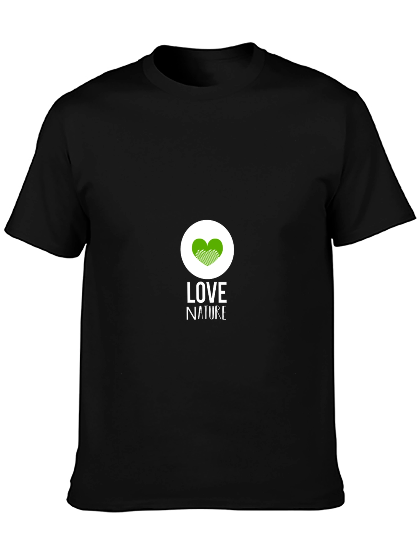 Love Nature Graphic Print Black T-Shirt