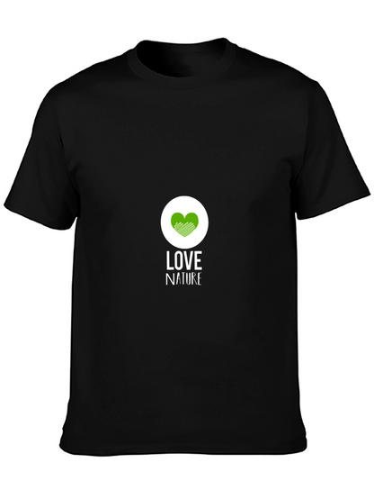 Love Nature Graphic Print Black T-Shirt