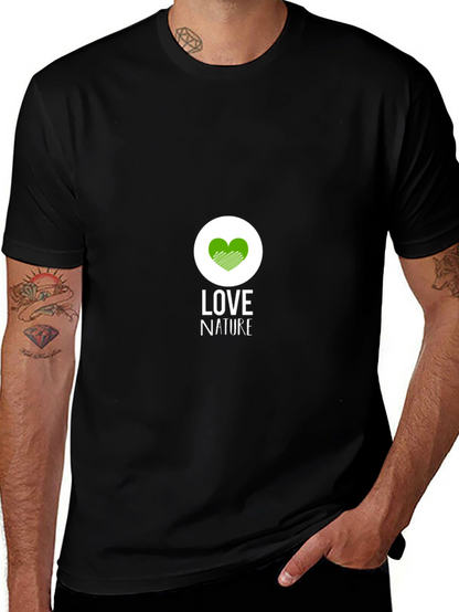 Love Nature Graphic Print Black T-Shirt