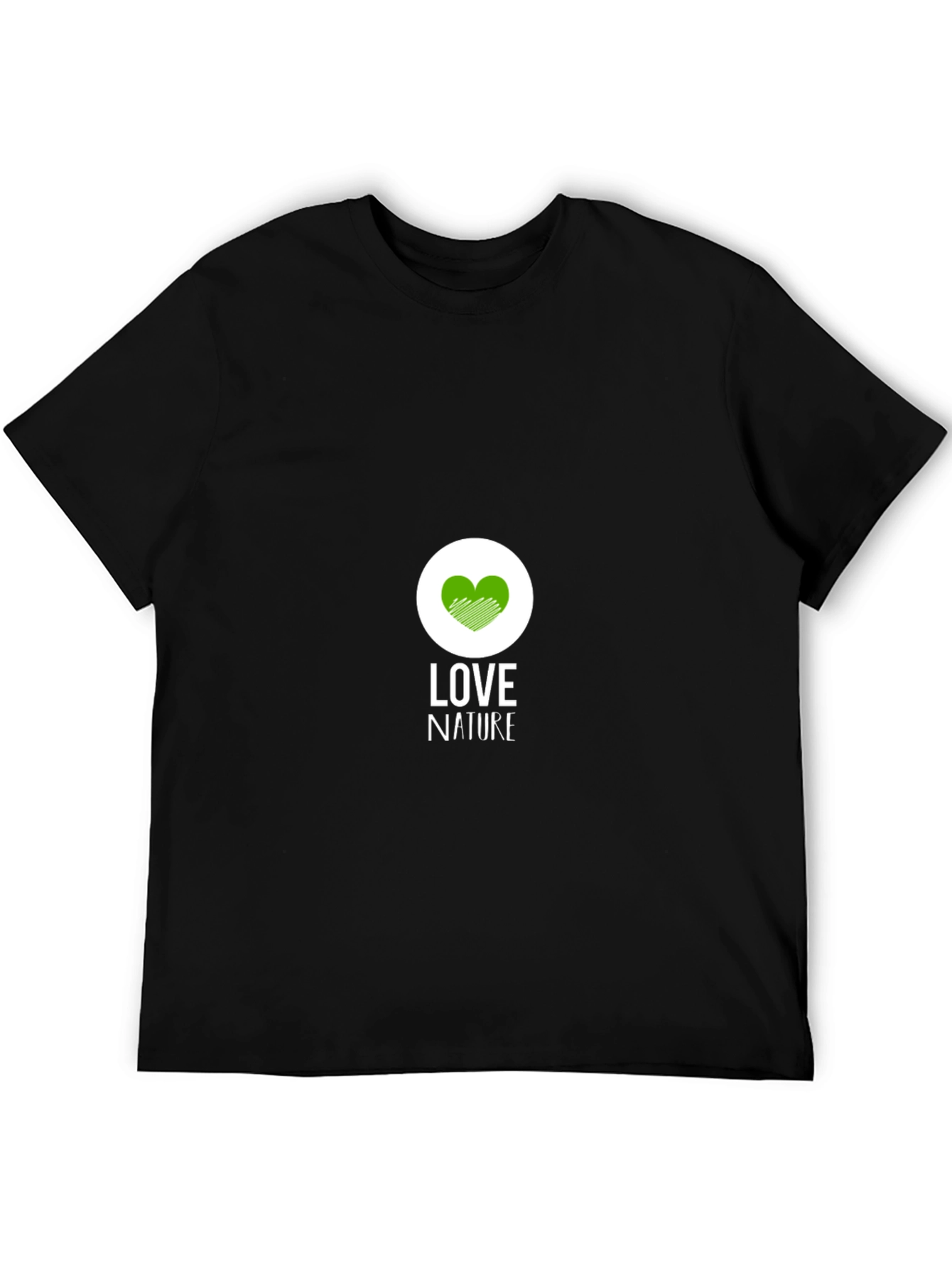 Love Nature Graphic Print Black T-Shirt