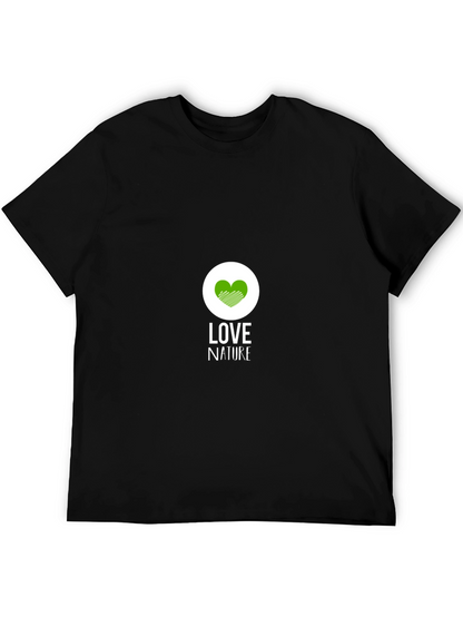 Love Nature Graphic Print Black T-Shirt