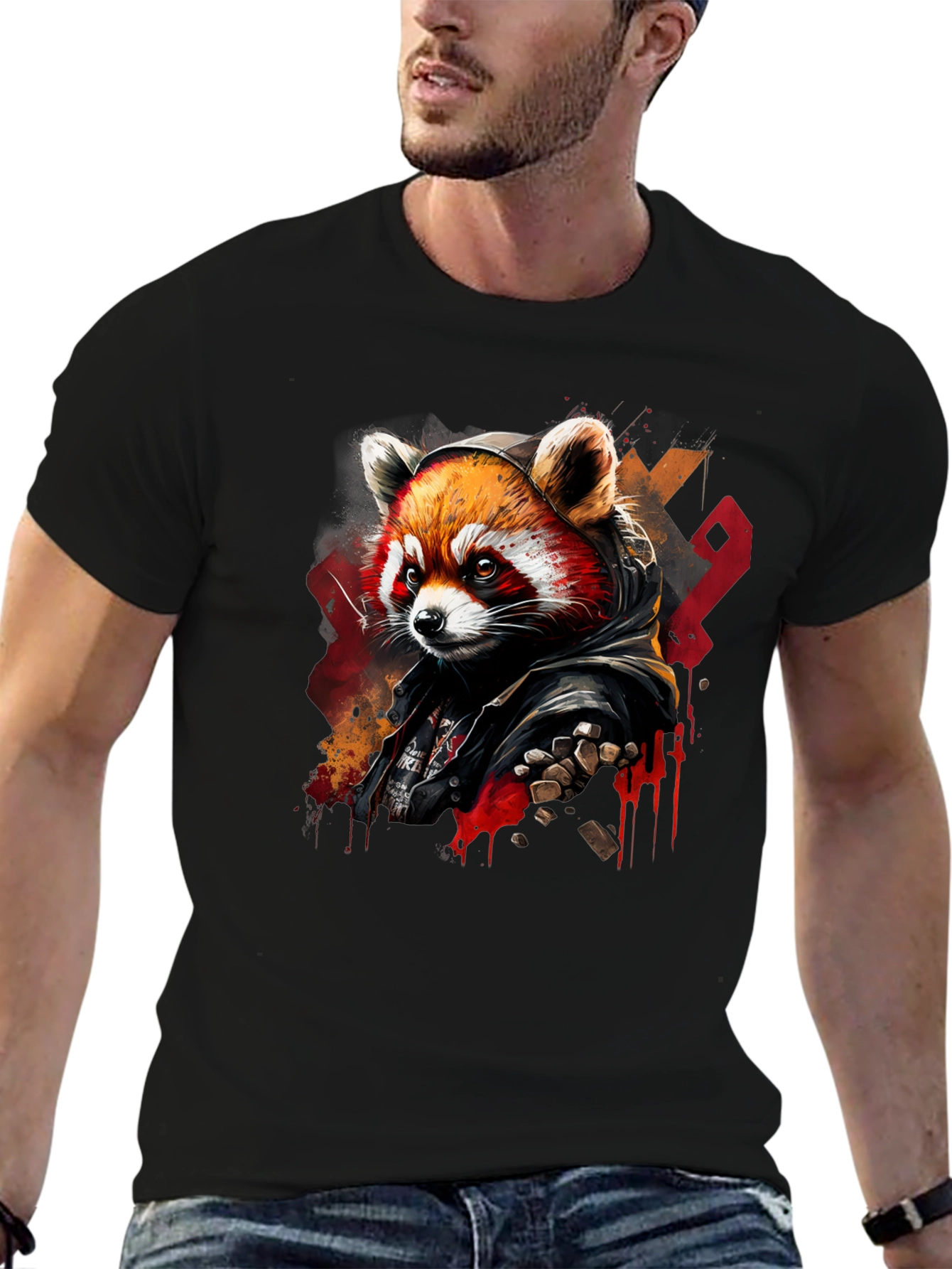 Red Panda Graphic Tee - Urban Style