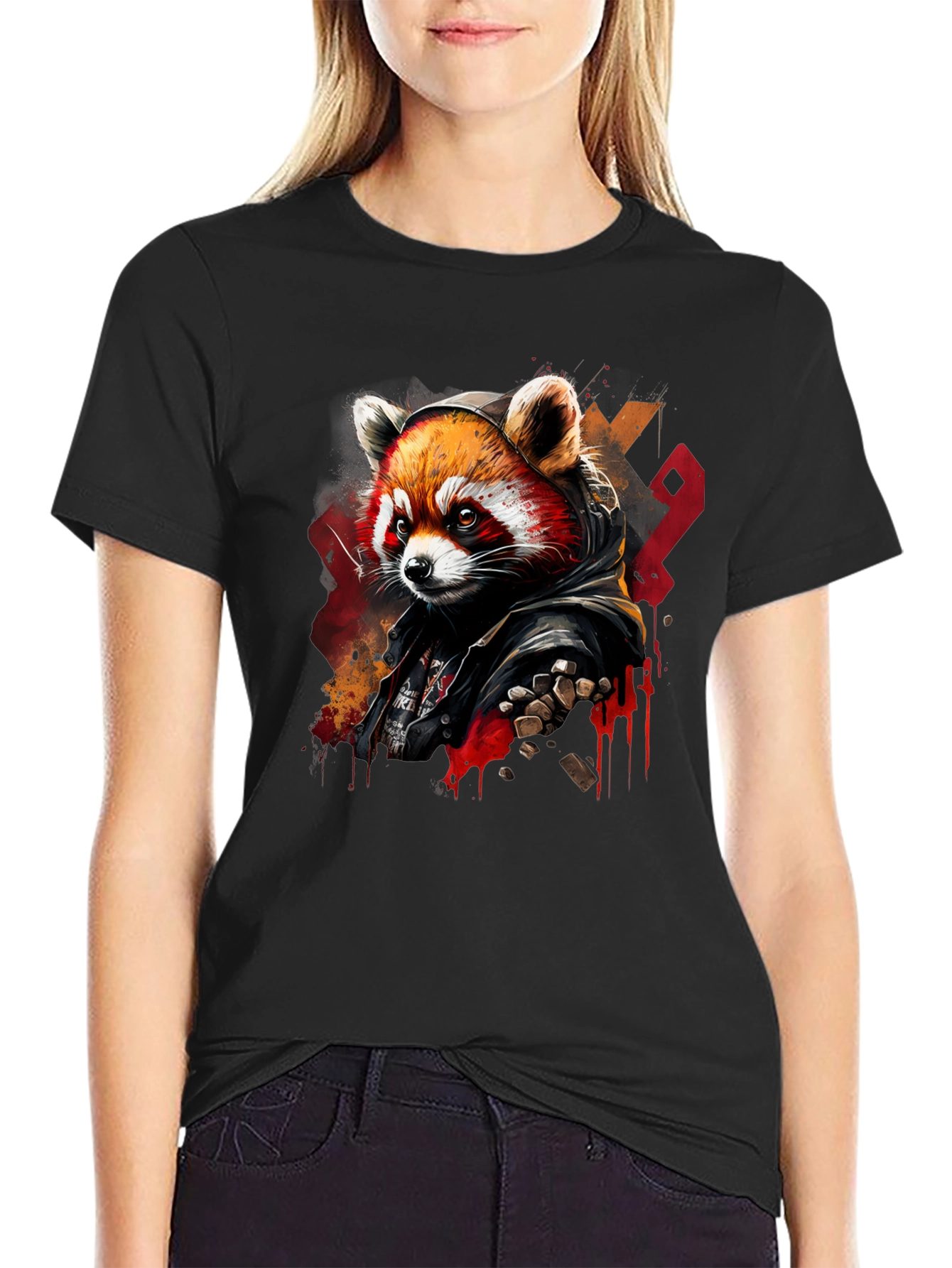 Red Panda Graphic Tee - Urban Style