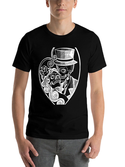 Day of the Dead Skull Couple Graphic T-Shirt