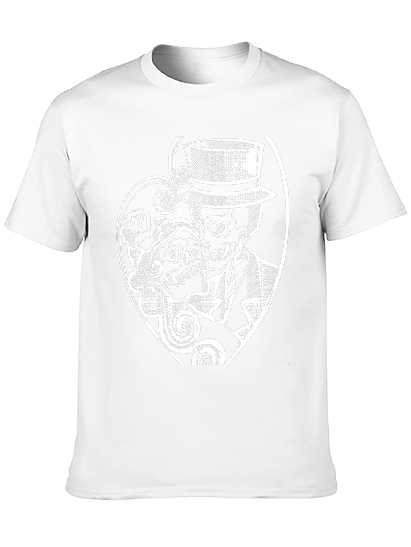 Day of the Dead Skull Couple Graphic T-Shirt
