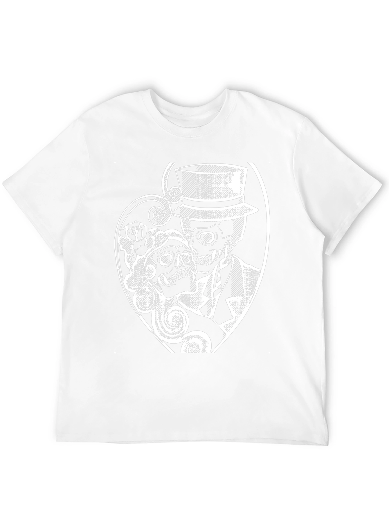 Day of the Dead Skull Couple Graphic T-Shirt