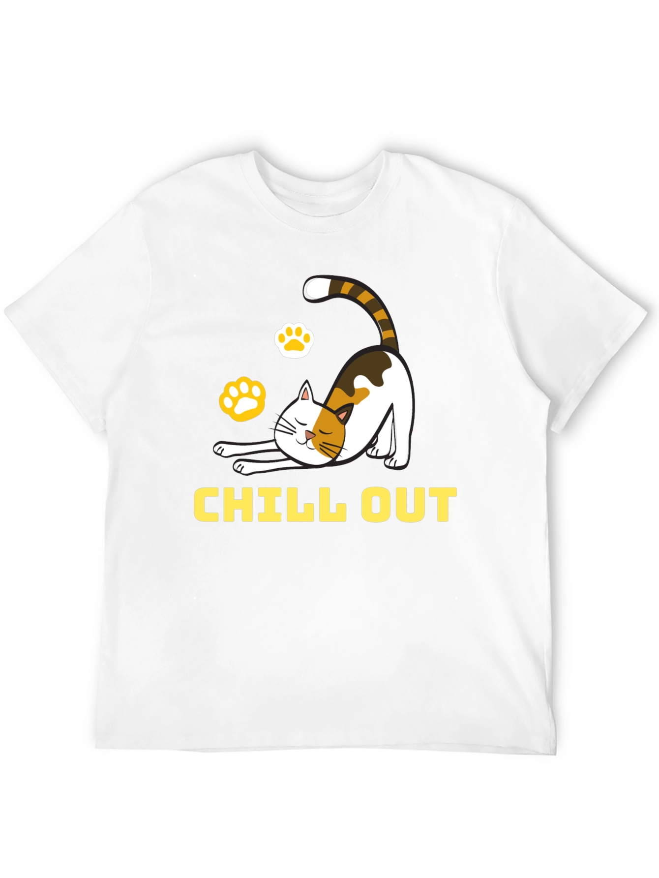 Chill Out Cat Graphic Tee - Relaxed Comfort