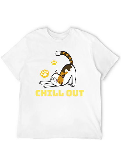 Chill Out Cat Graphic Tee - Relaxed Comfort