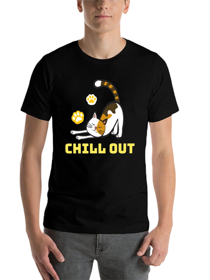 Chill Out Cat Graphic Tee - Relaxed Comfort