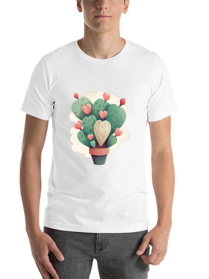 Heart Cactus Graphic Black T-Shirt