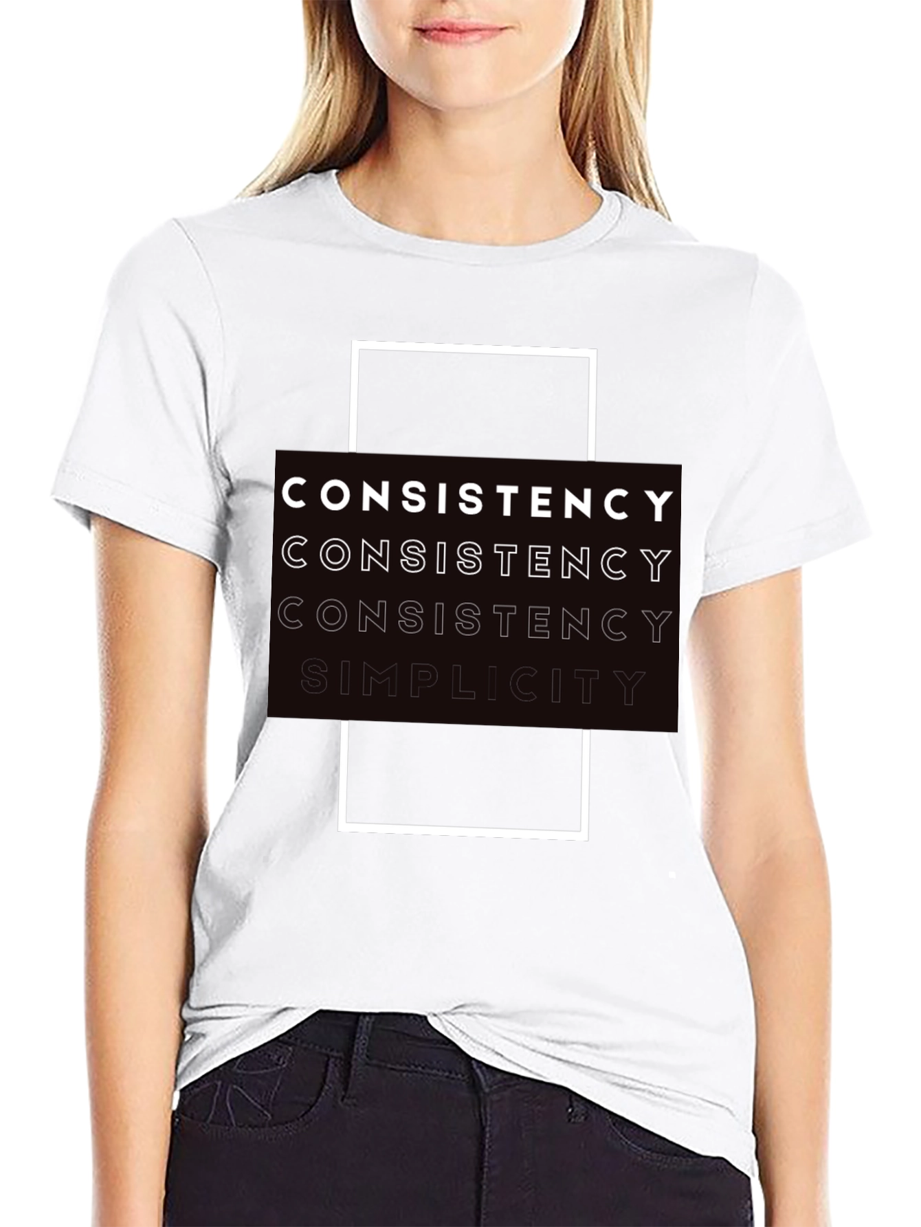Consistency Simplicity Black Graphic Tee