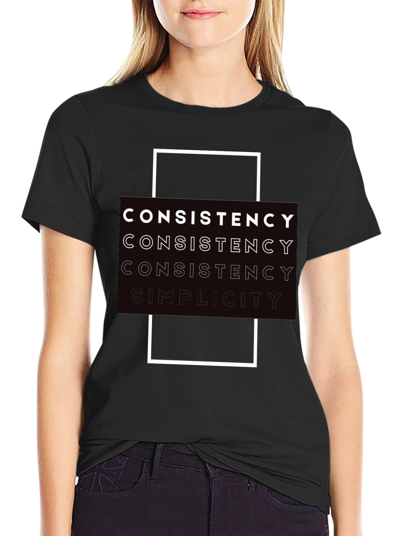 Consistency Simplicity Black Graphic Tee