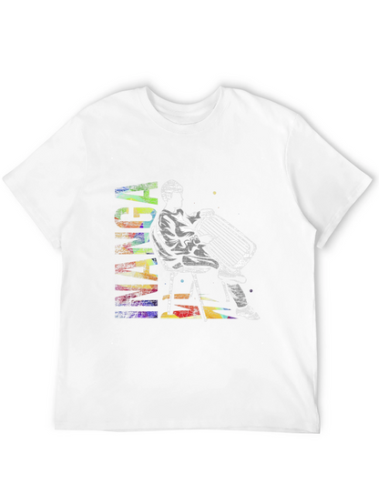 Abstract Accordion Player Graphic T-Shirt