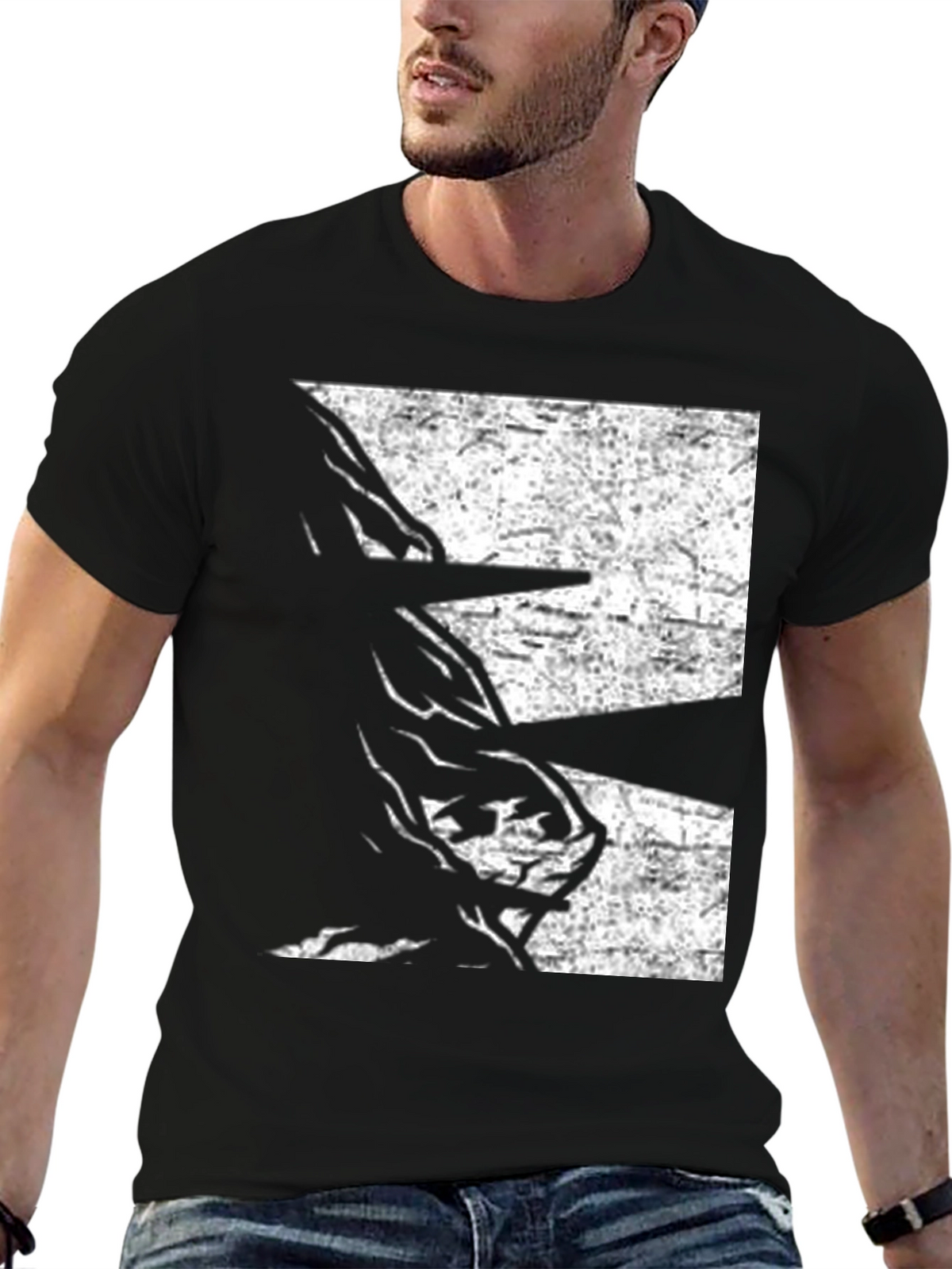 Abstract Graphic Black T-Shirt