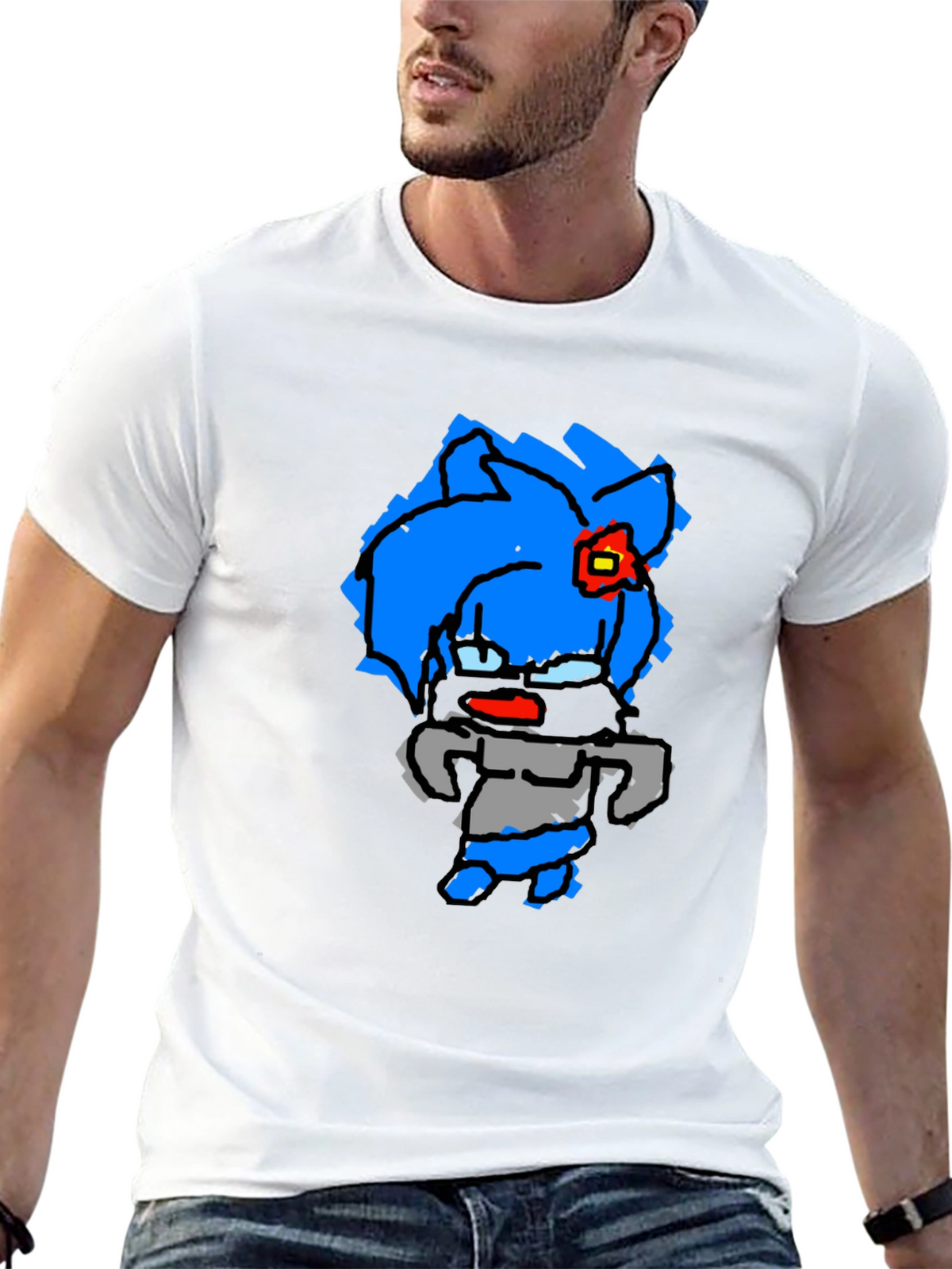 Cartoon Character Black T-Shirt