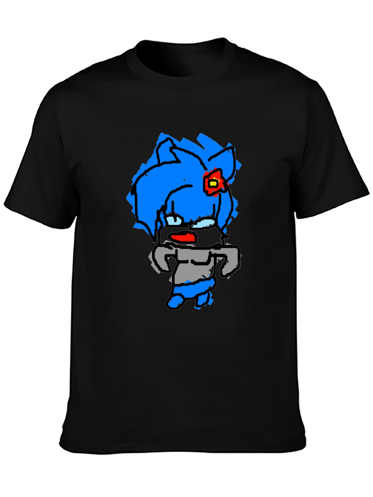 Cartoon Character Black T-Shirt