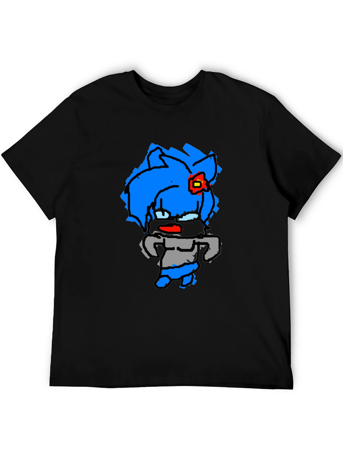 Cartoon Character Black T-Shirt
