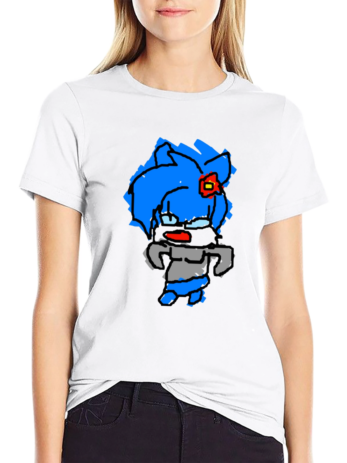 Cartoon Character Black T-Shirt