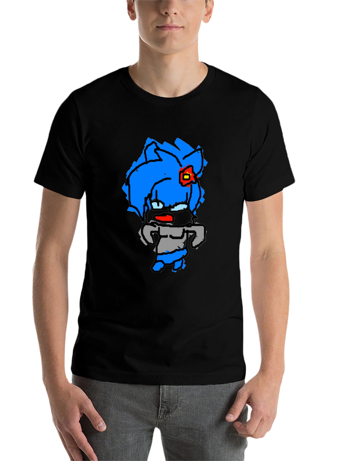 Cartoon Character Black T-Shirt