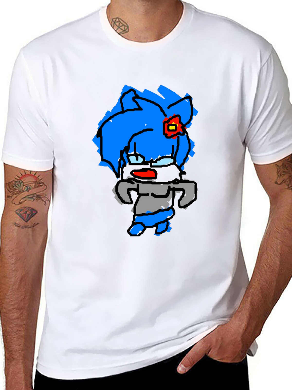 Cartoon Character Black T-Shirt