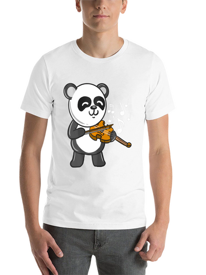 Panda Violinist Black T-Shirt