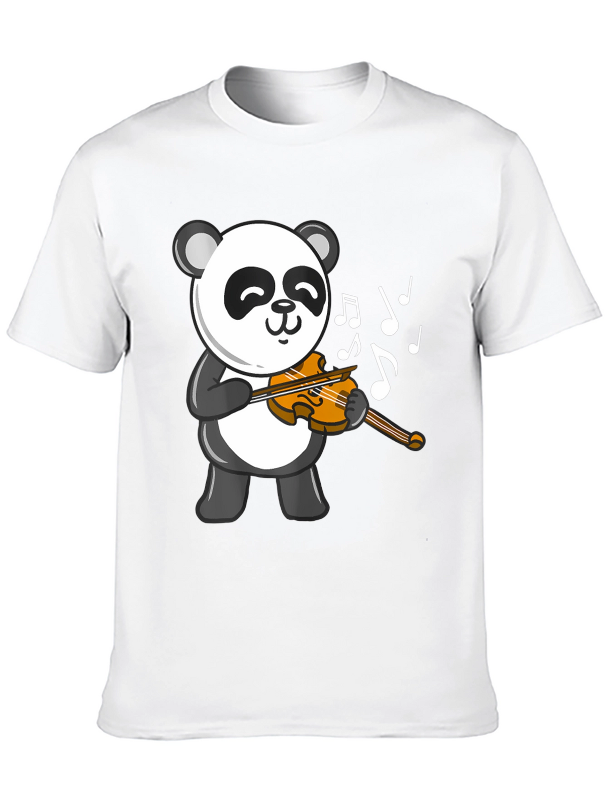Panda Violinist Black T-Shirt
