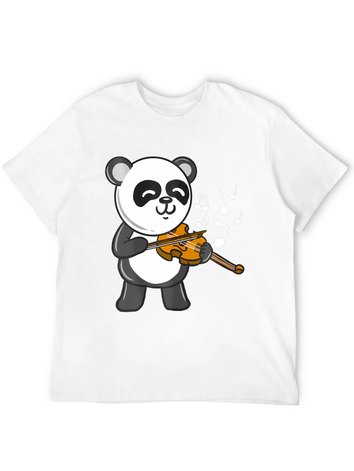 Panda Violinist Black T-Shirt