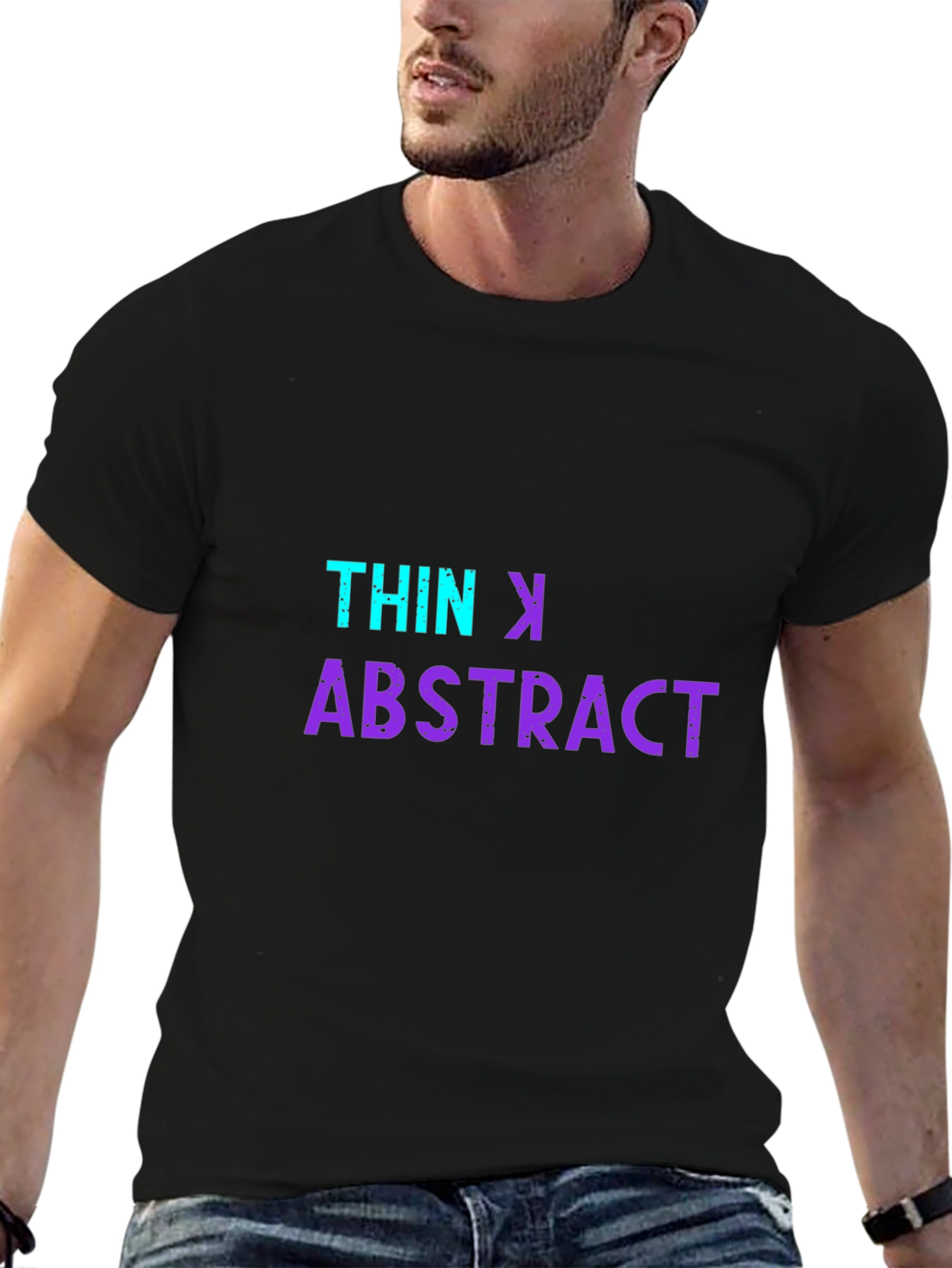 Thin K Abstract Graphic Black T-Shirt
