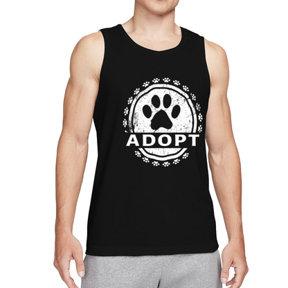 Vintage Adopt Dog Paw Rescue Animal Tank Top