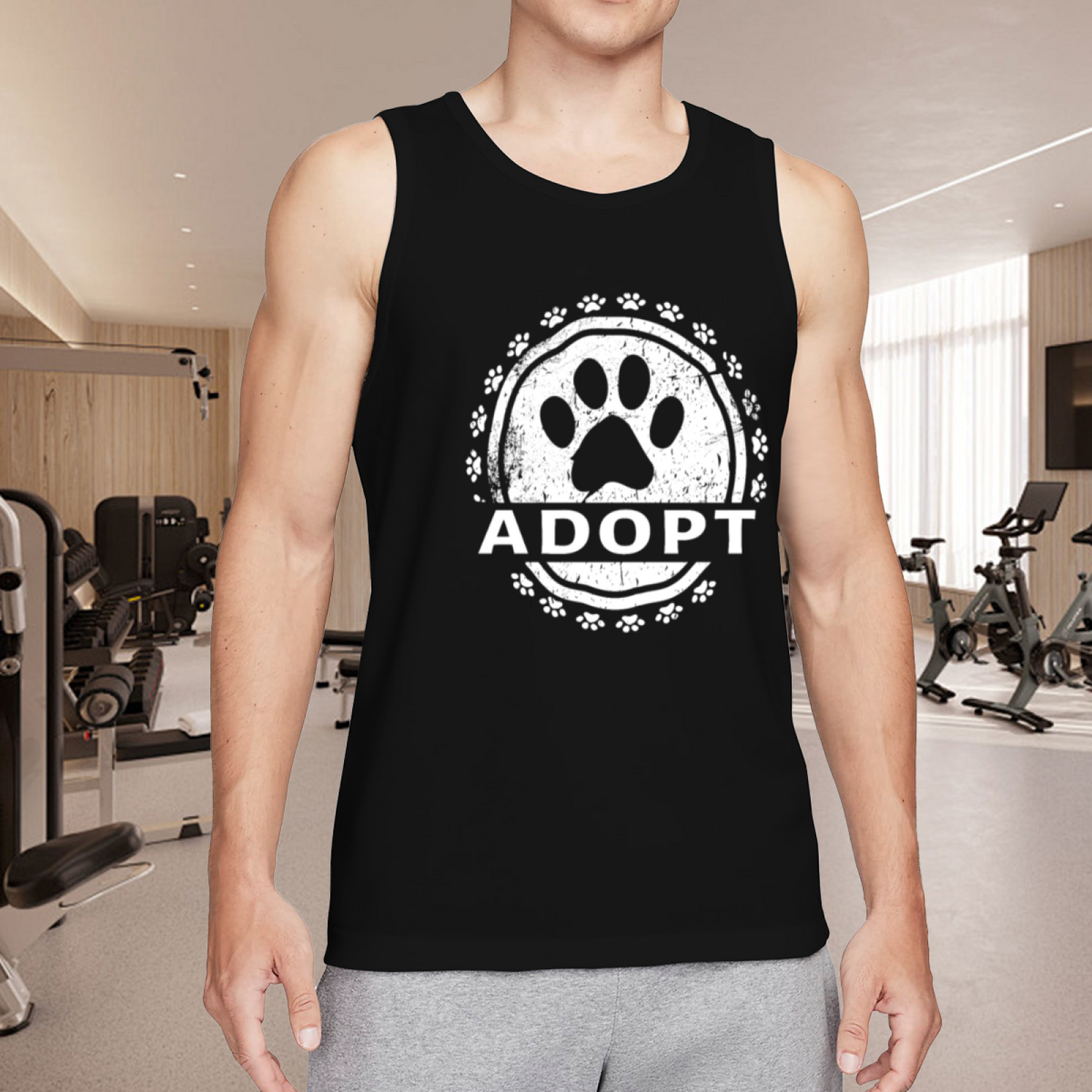 Vintage Adopt Dog Paw Rescue Animal Tank Top