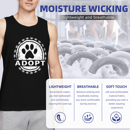 Vintage Adopt Dog Paw Rescue Animal Tank Top