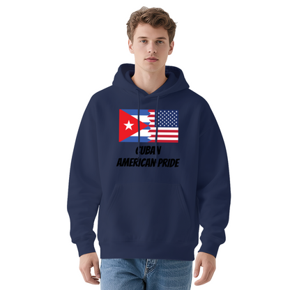 Cuban American Pride Dual Flag White Hoodie, Cultural Soft Comfort Unisex Top