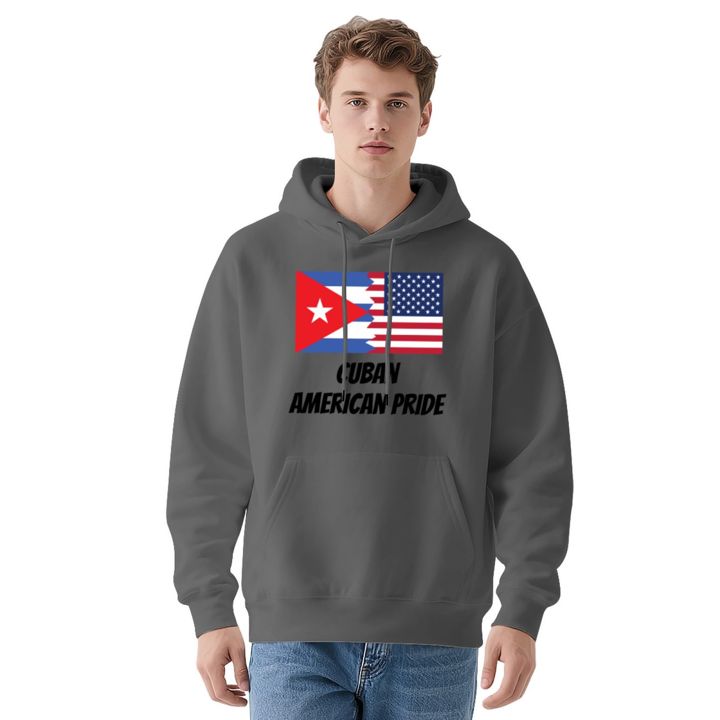 Cuban American Pride Dual Flag White Hoodie, Cultural Soft Comfort Unisex Top