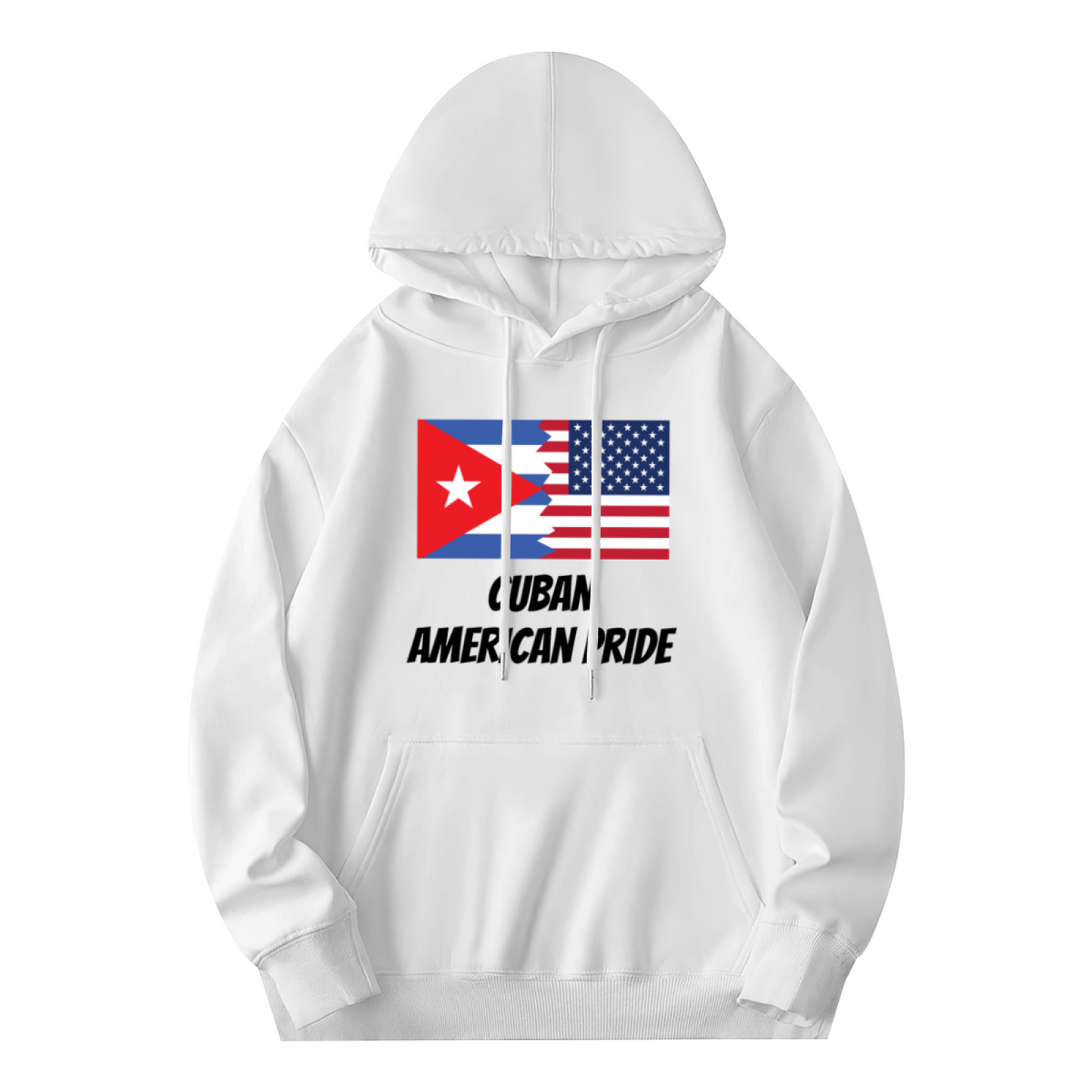 Cuban American Pride Dual Flag White Hoodie, Cultural Soft Comfort Unisex Top