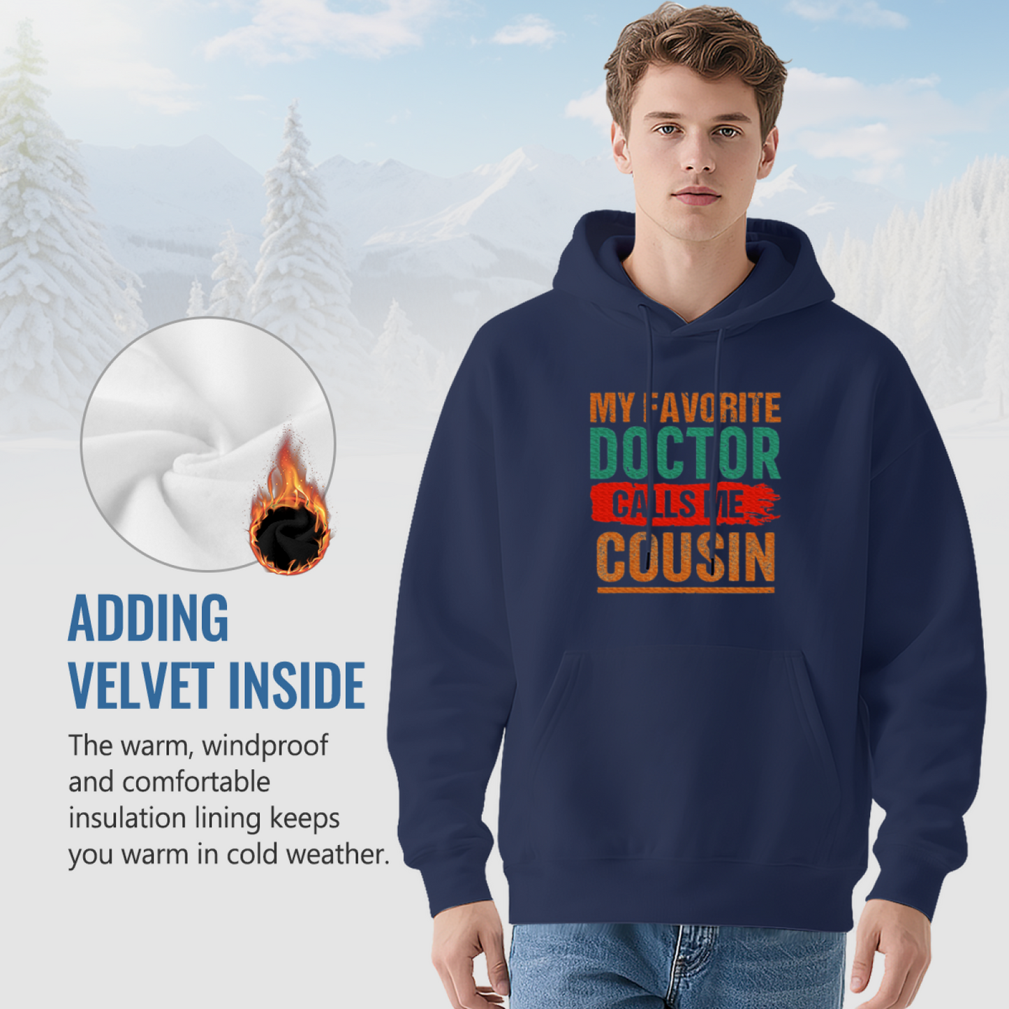 My Favorite Doctor Cousin Hoodie, Casual Soft Loungewear